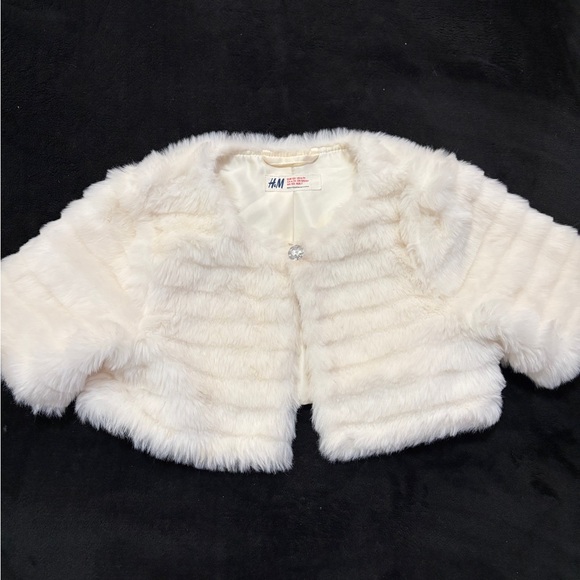 H&M faux fur bolero - shrug cozy warm costume dressy - Picture 3 of 4